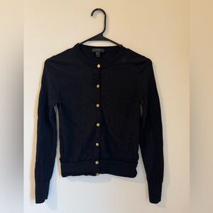 J. Crew Black Cardigan with Gold Buttons